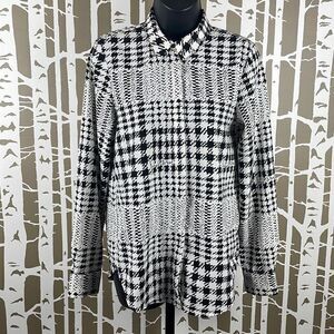 Richard Allen X H&M Houndstooth Plaid Button Front Shirt 2